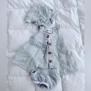 Rabbit Bear by Emily and Oliver dress, bloomers and hat set ✨